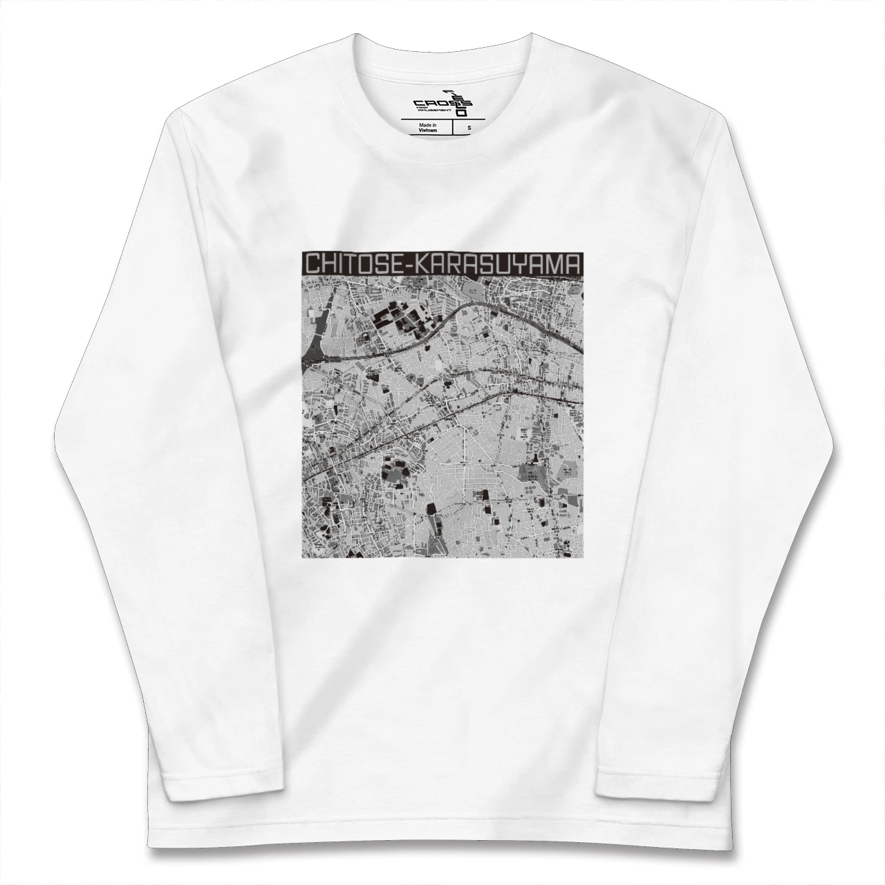【千歳烏山(東京都)】地図柄ロングスリーブTシャツ
