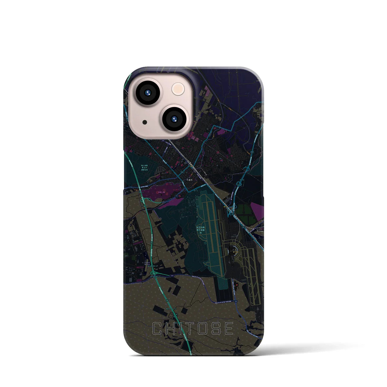 【千歳(北海道)】地図柄iPhoneケース(バックカバータイプ)