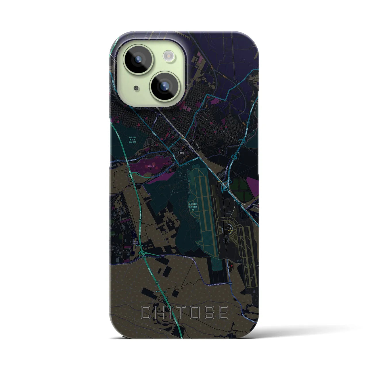 【千歳(北海道)】地図柄iPhoneケース(バックカバータイプ)