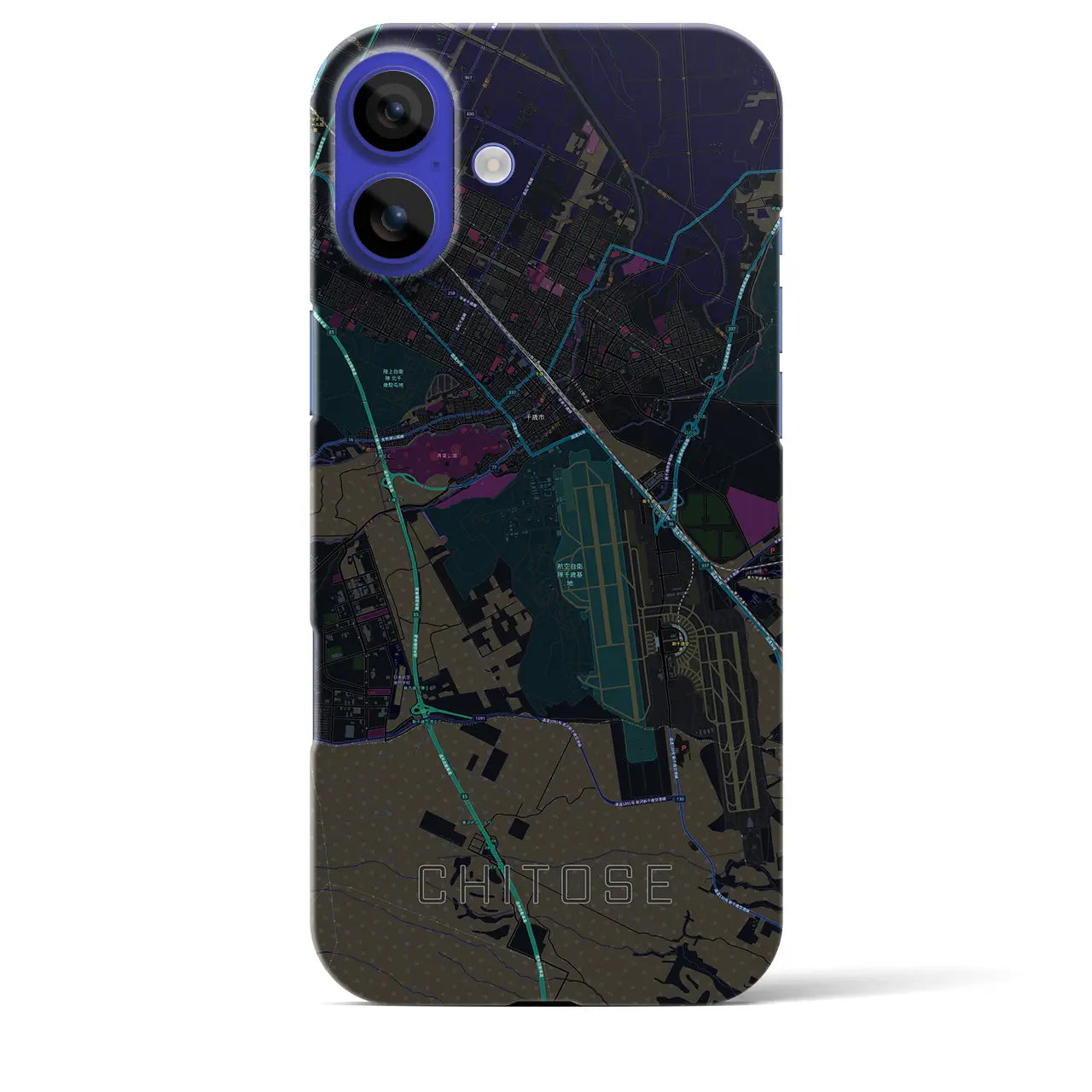 【千歳(北海道)】地図柄iPhoneケース(バックカバータイプ)