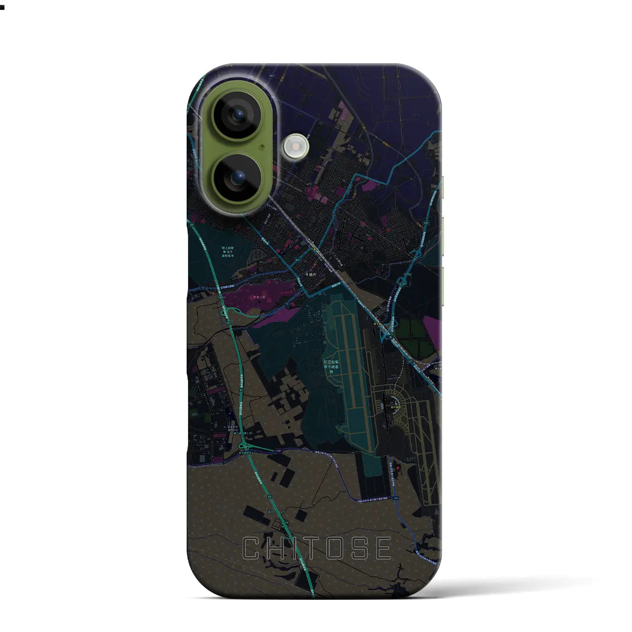 【千歳(北海道)】地図柄iPhoneケース(バックカバータイプ)