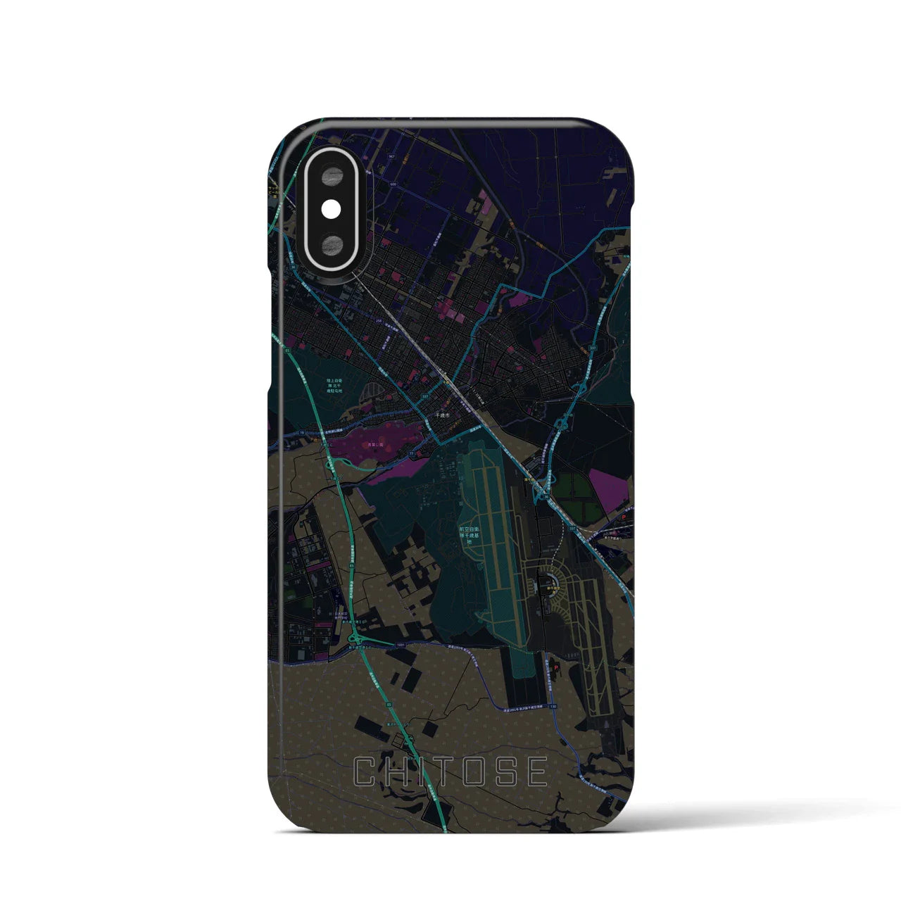 【千歳(北海道)】地図柄iPhoneケース(バックカバータイプ)