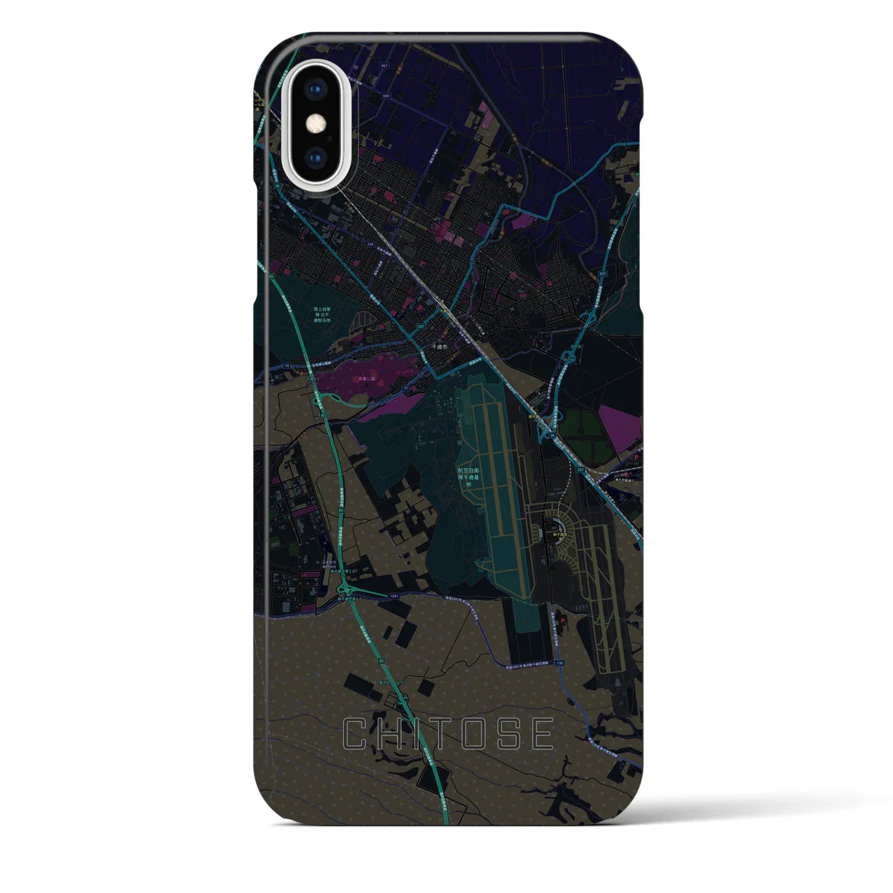 【千歳(北海道)】地図柄iPhoneケース(バックカバータイプ)