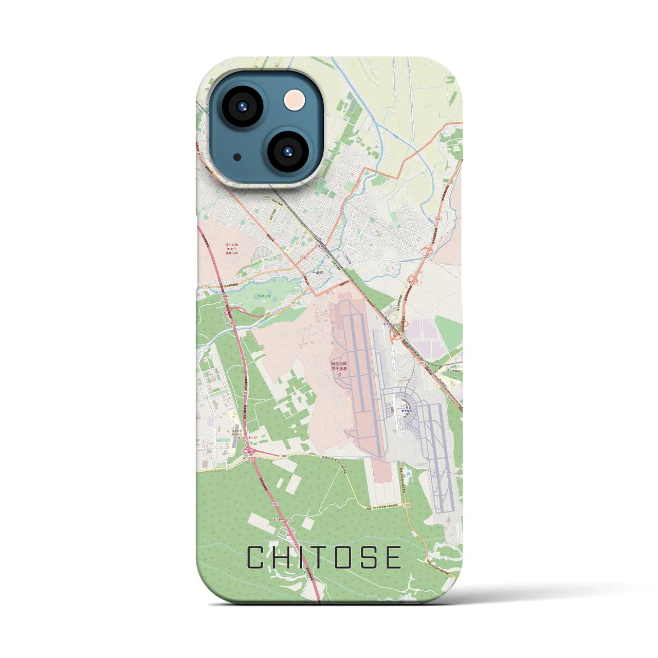 【千歳(北海道)】地図柄iPhoneケース(バックカバータイプ)