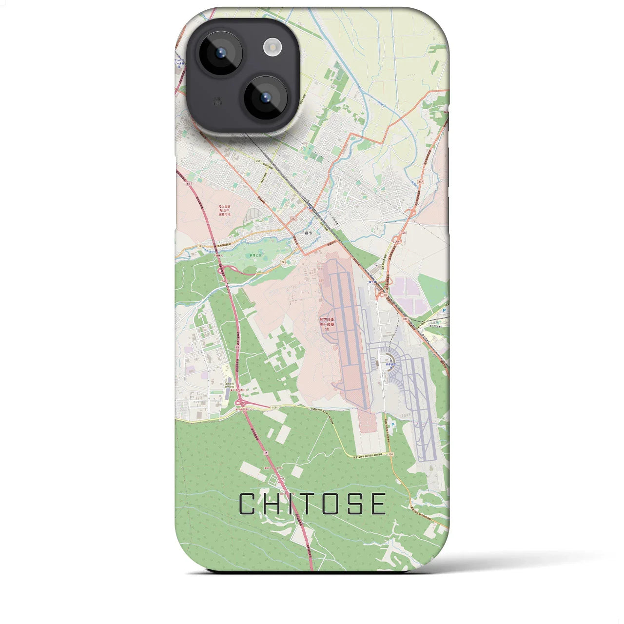 【千歳(北海道)】地図柄iPhoneケース(バックカバータイプ)