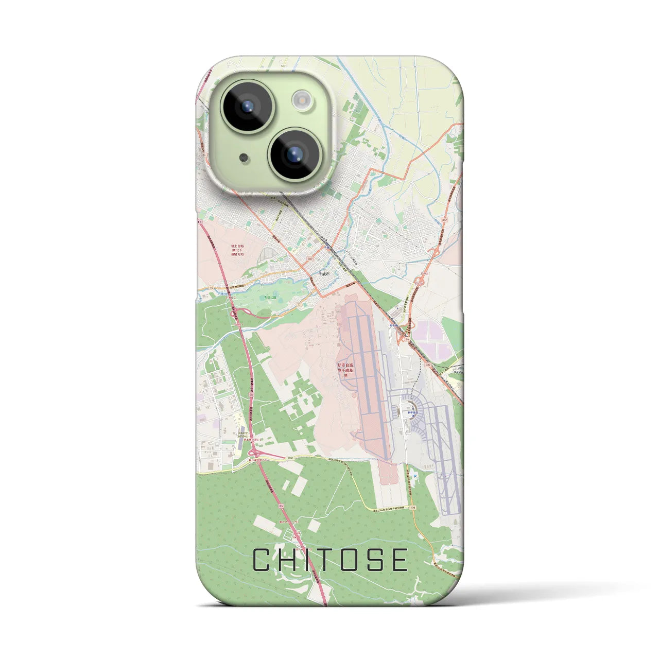 【千歳(北海道)】地図柄iPhoneケース(バックカバータイプ)