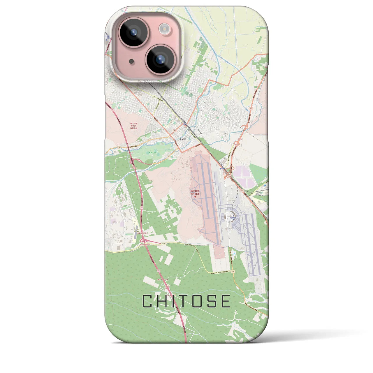 【千歳(北海道)】地図柄iPhoneケース(バックカバータイプ)