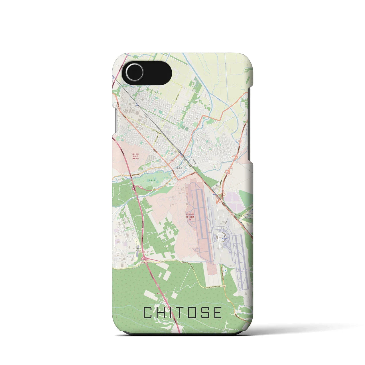 【千歳(北海道)】地図柄iPhoneケース(バックカバータイプ)