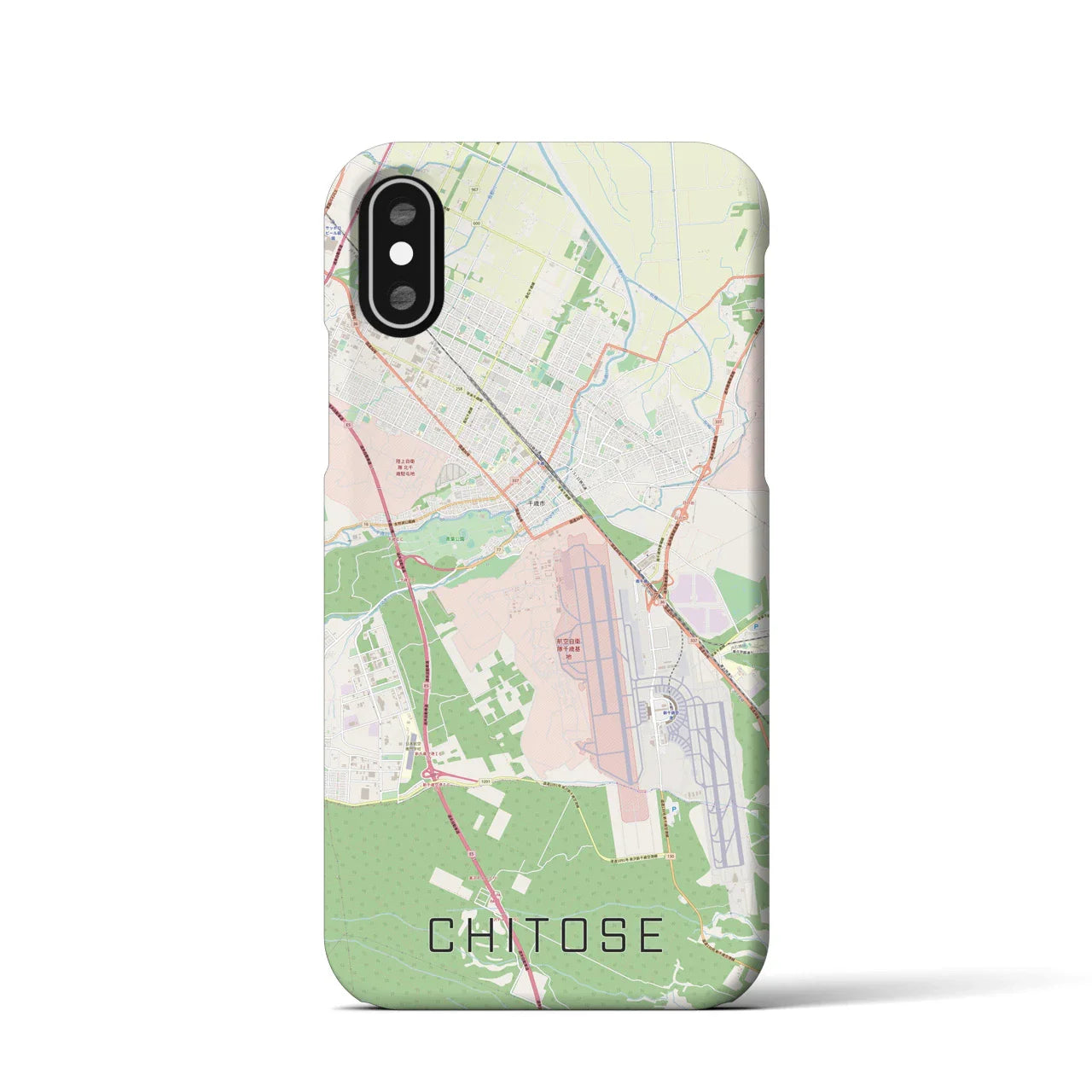 【千歳(北海道)】地図柄iPhoneケース(バックカバータイプ)