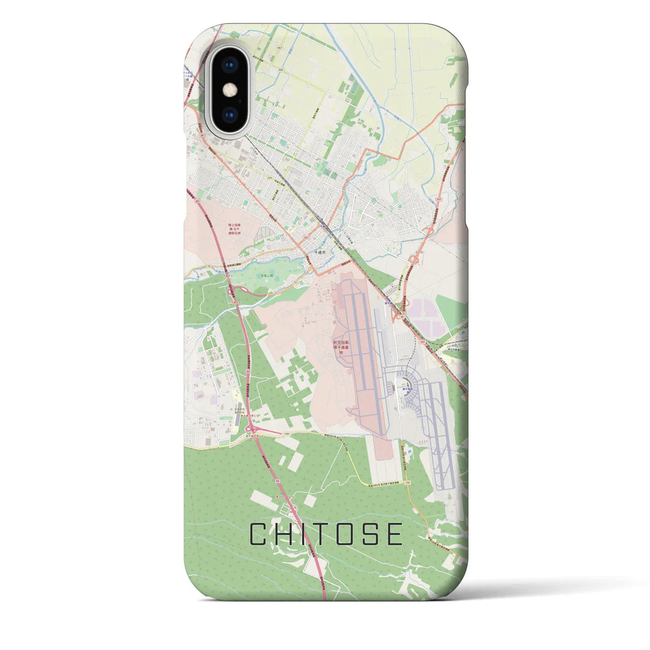 【千歳(北海道)】地図柄iPhoneケース(バックカバータイプ)
