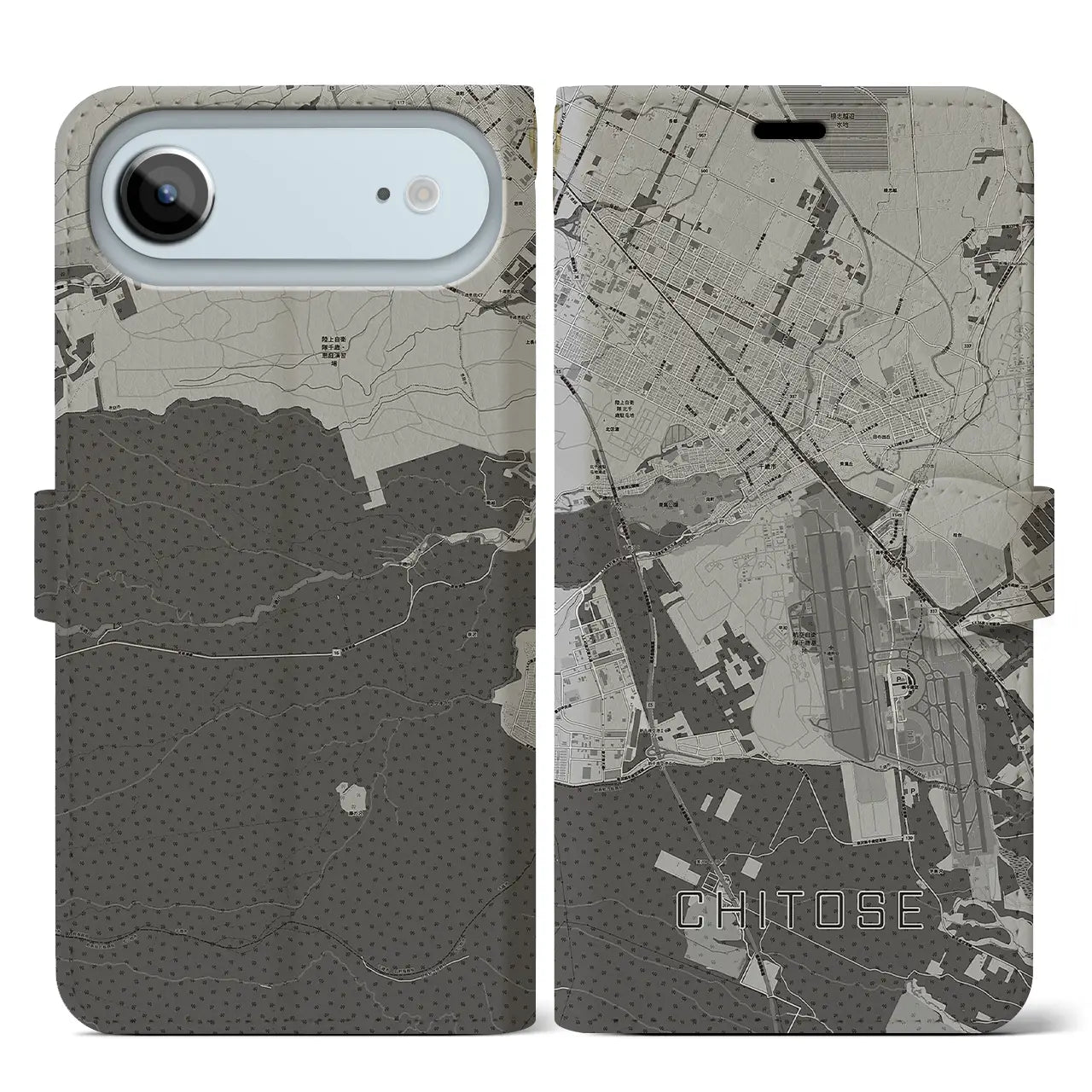 【千歳(北海道)】地図柄iPhoneケース(手帳タイプ)