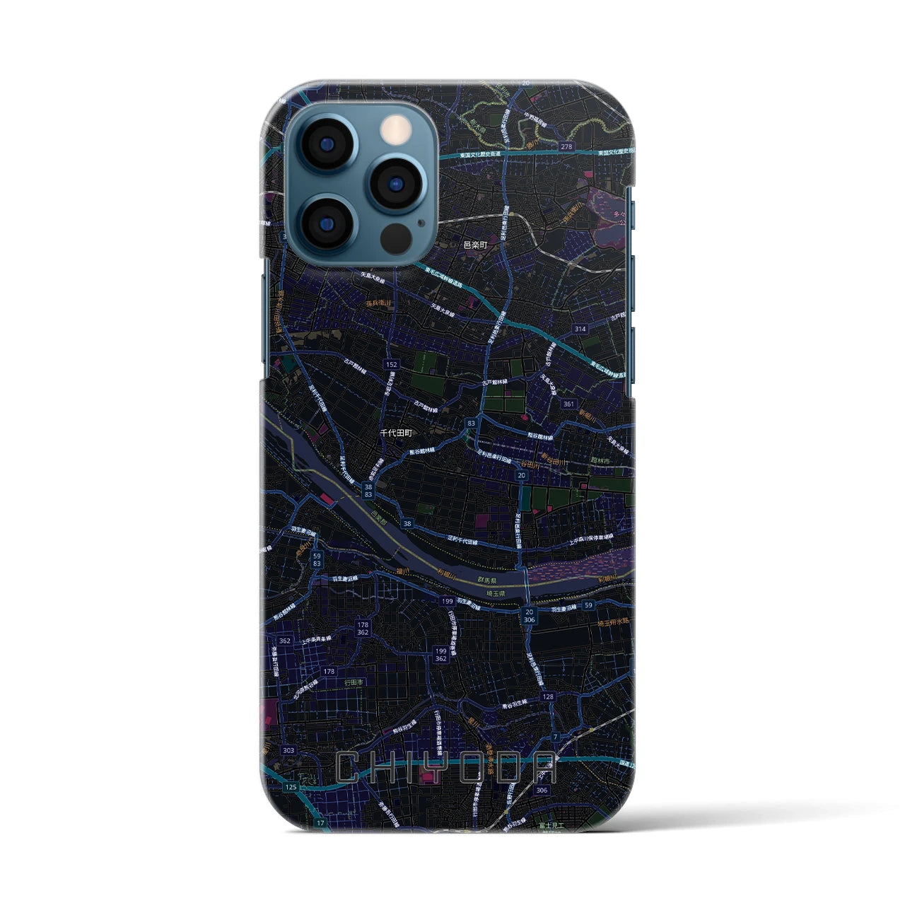 【千代田(群馬県)】地図柄iPhoneケース(バックカバータイプ)