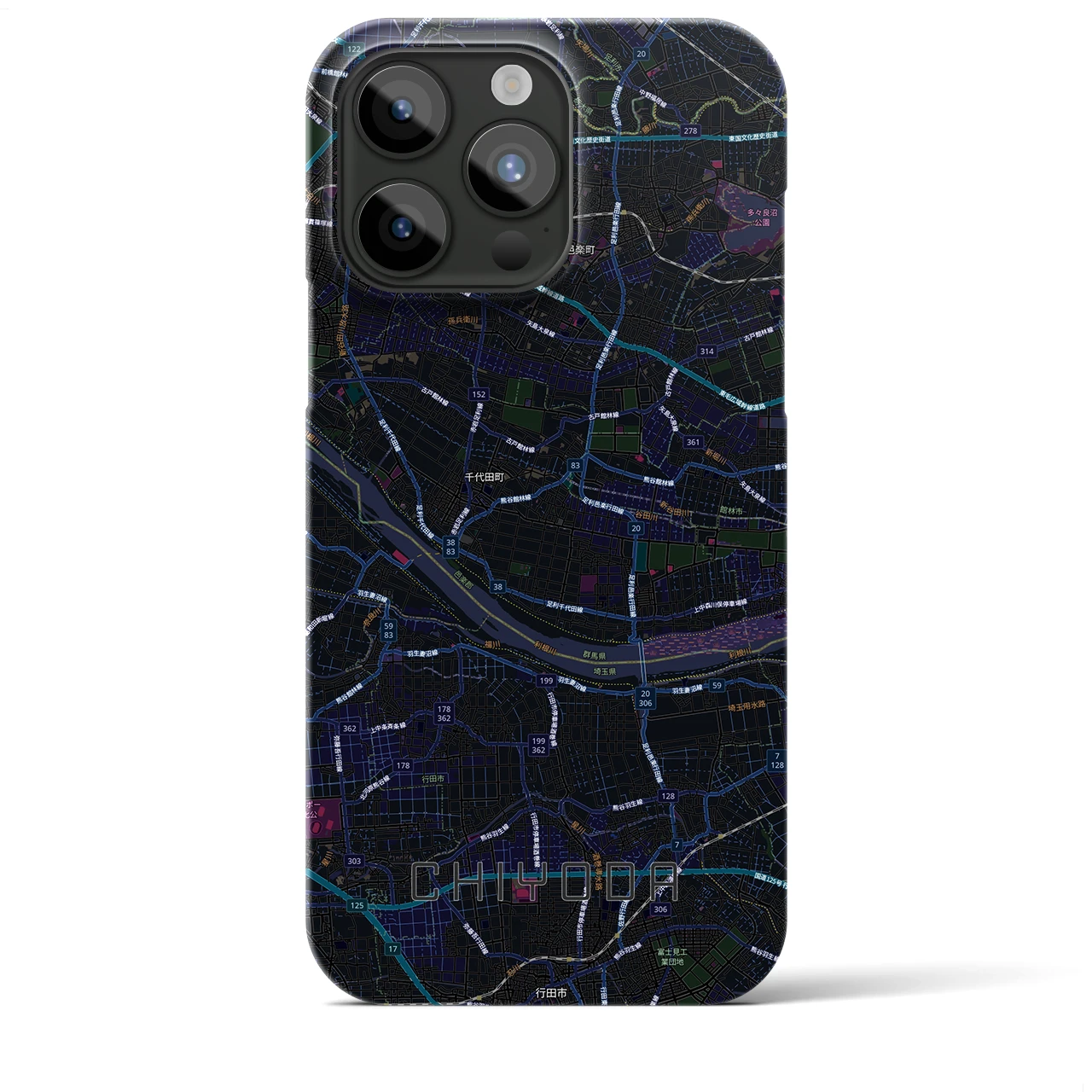 【千代田(群馬県)】地図柄iPhoneケース(バックカバータイプ)