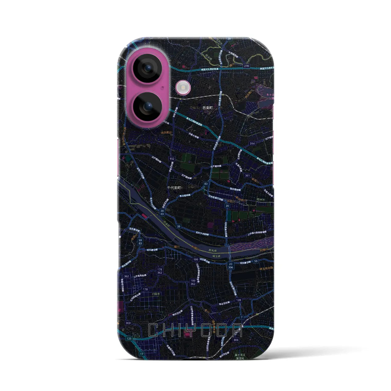 【千代田(群馬県)】地図柄iPhoneケース(バックカバータイプ)