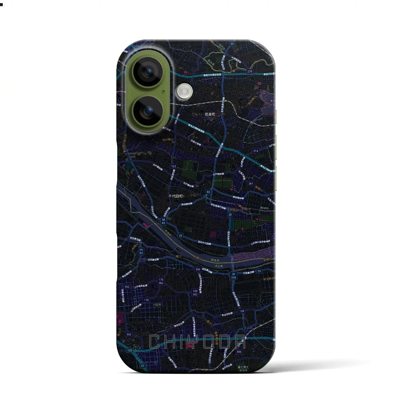 【千代田(群馬県)】地図柄iPhoneケース(バックカバータイプ)