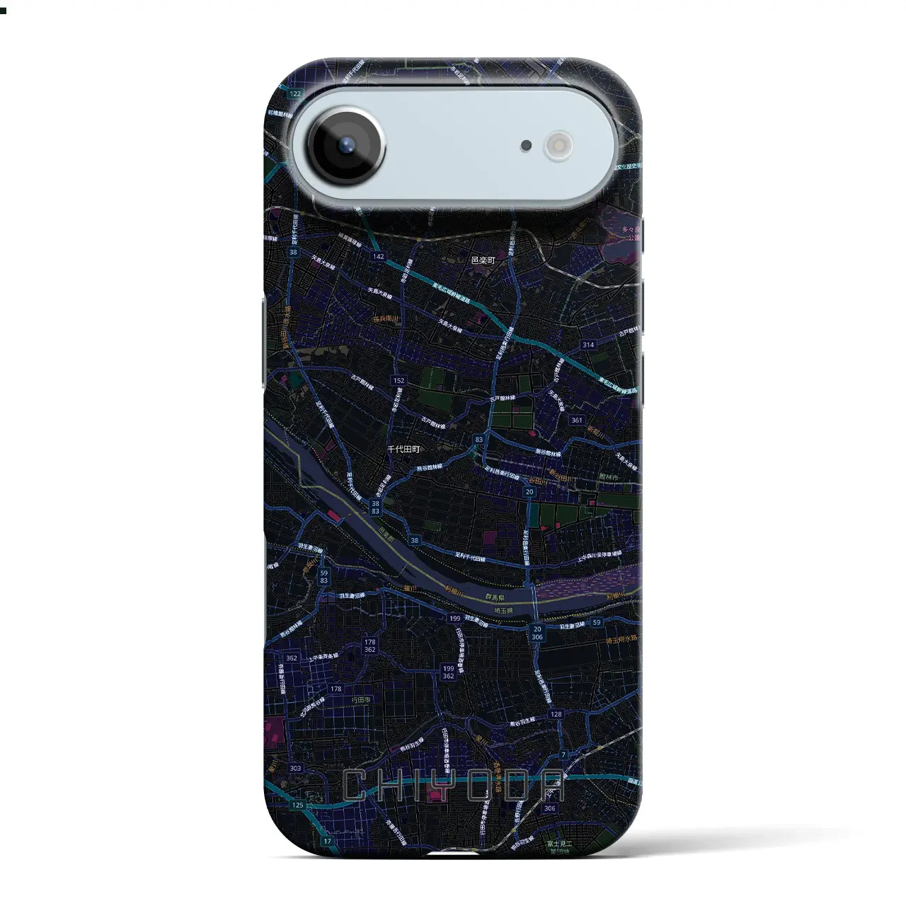 【千代田(群馬県)】地図柄iPhoneケース(バックカバータイプ)
