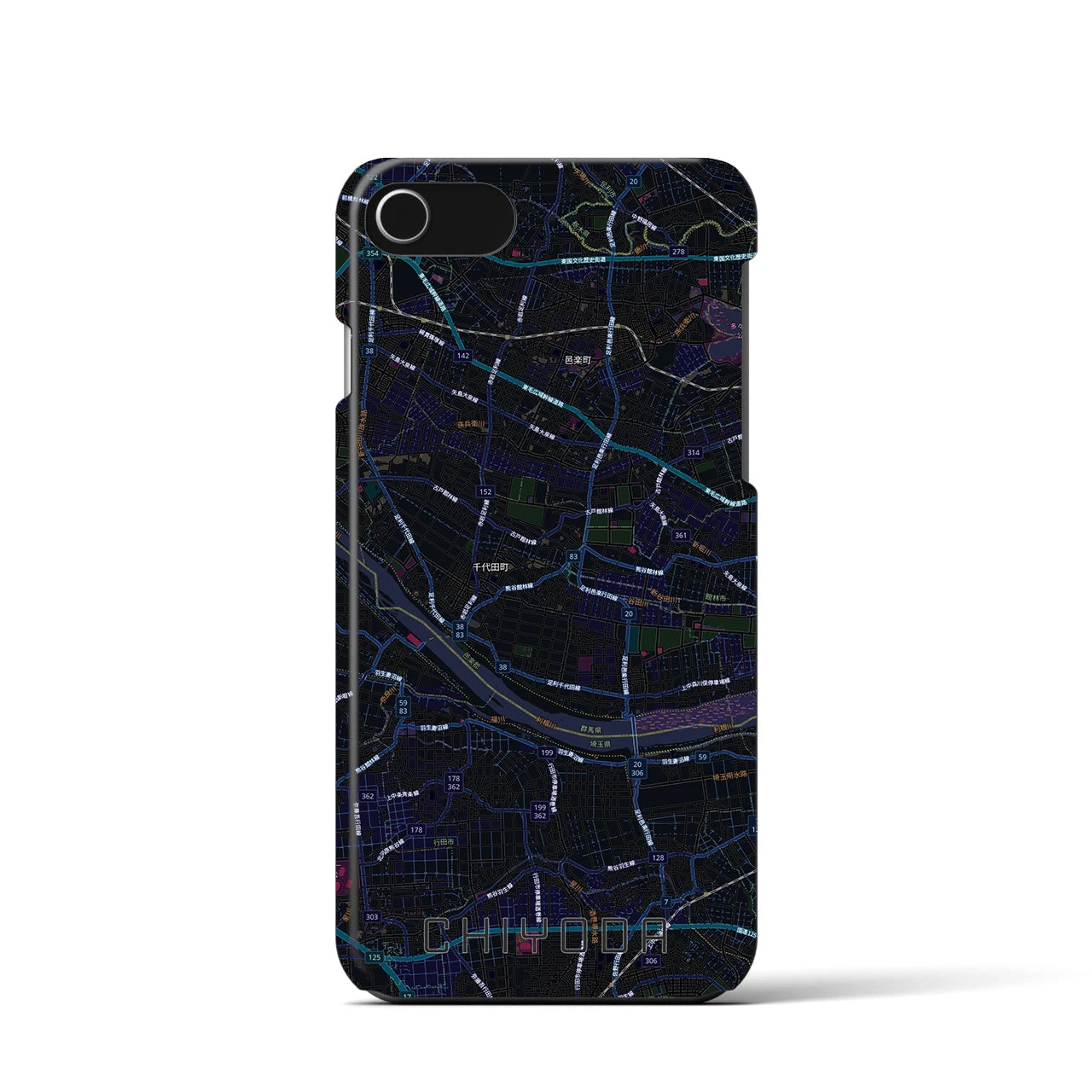 【千代田(群馬県)】地図柄iPhoneケース(バックカバータイプ)