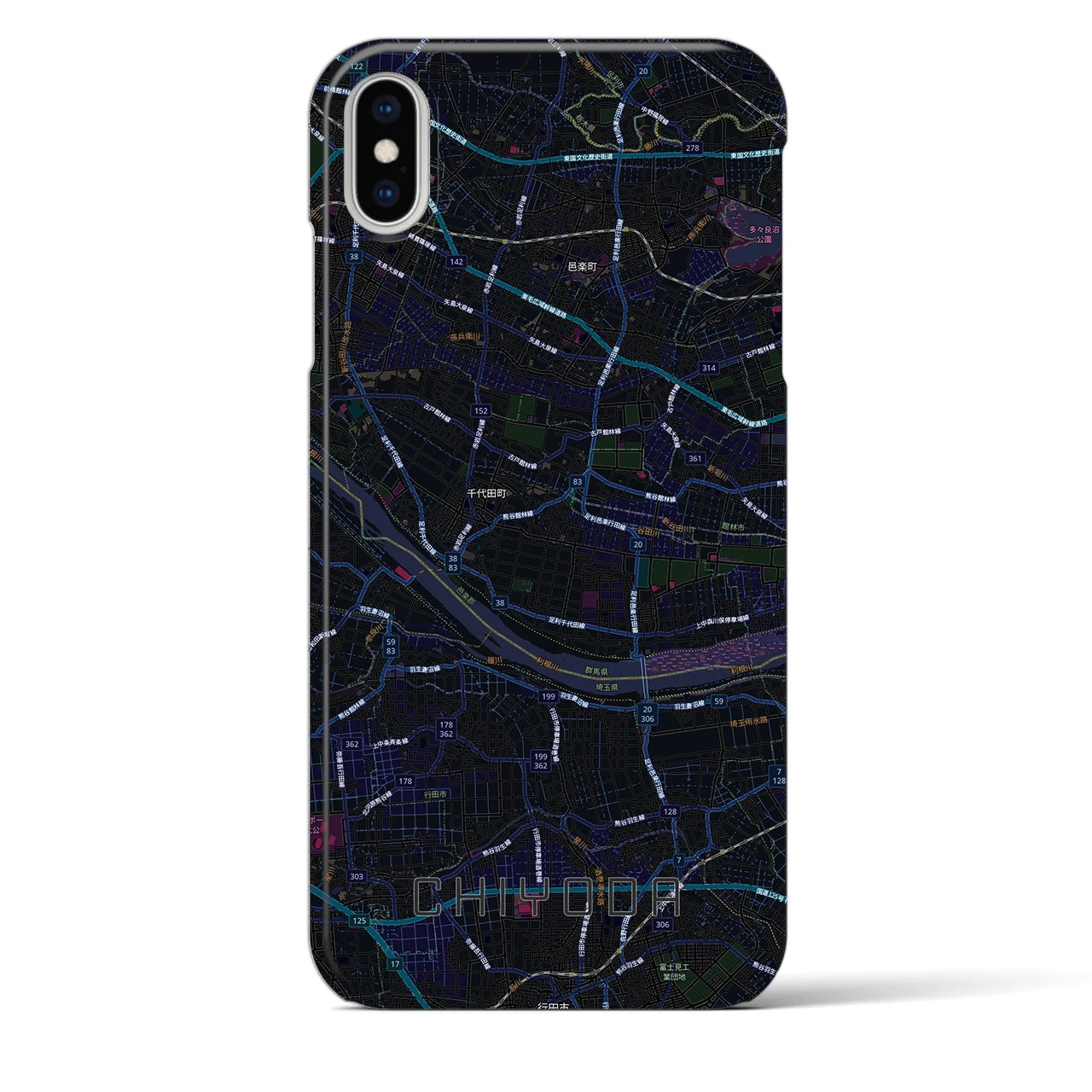 【千代田(群馬県)】地図柄iPhoneケース(バックカバータイプ)