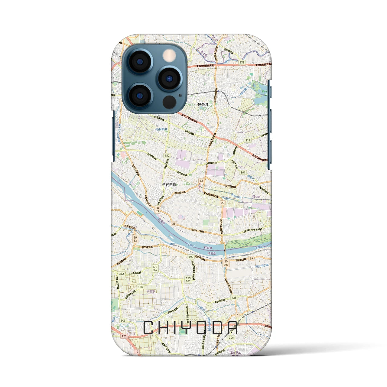 【千代田(群馬県)】地図柄iPhoneケース(バックカバータイプ)