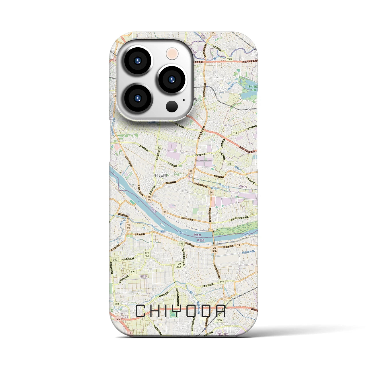 【千代田(群馬県)】地図柄iPhoneケース(バックカバータイプ)