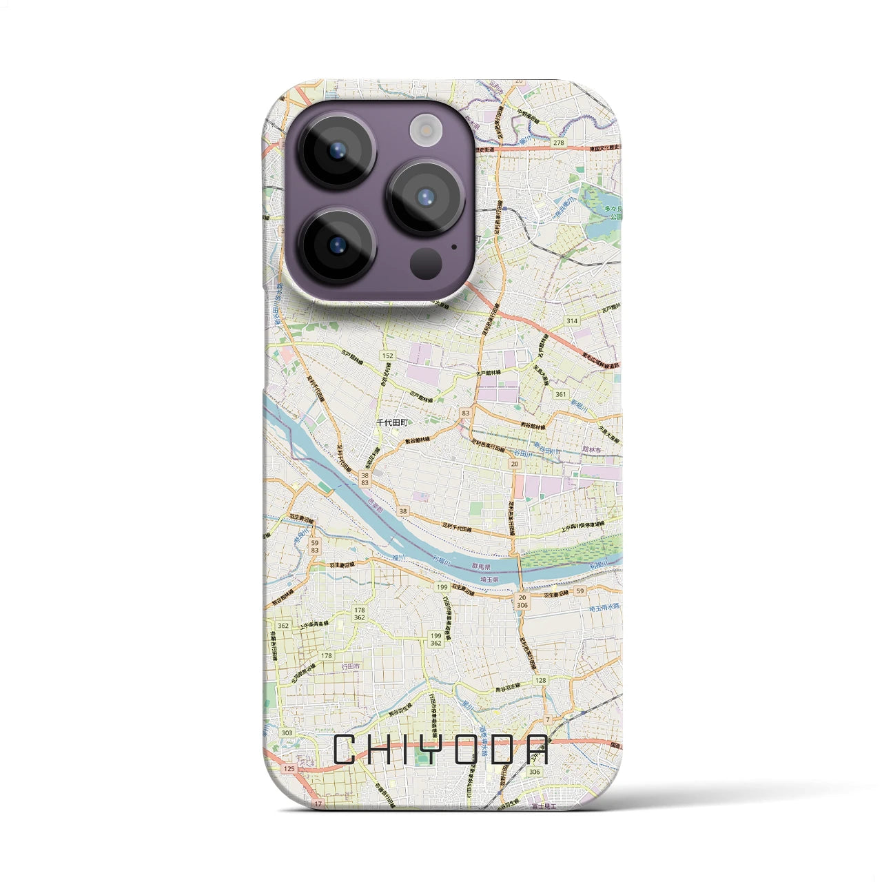 【千代田(群馬県)】地図柄iPhoneケース(バックカバータイプ)