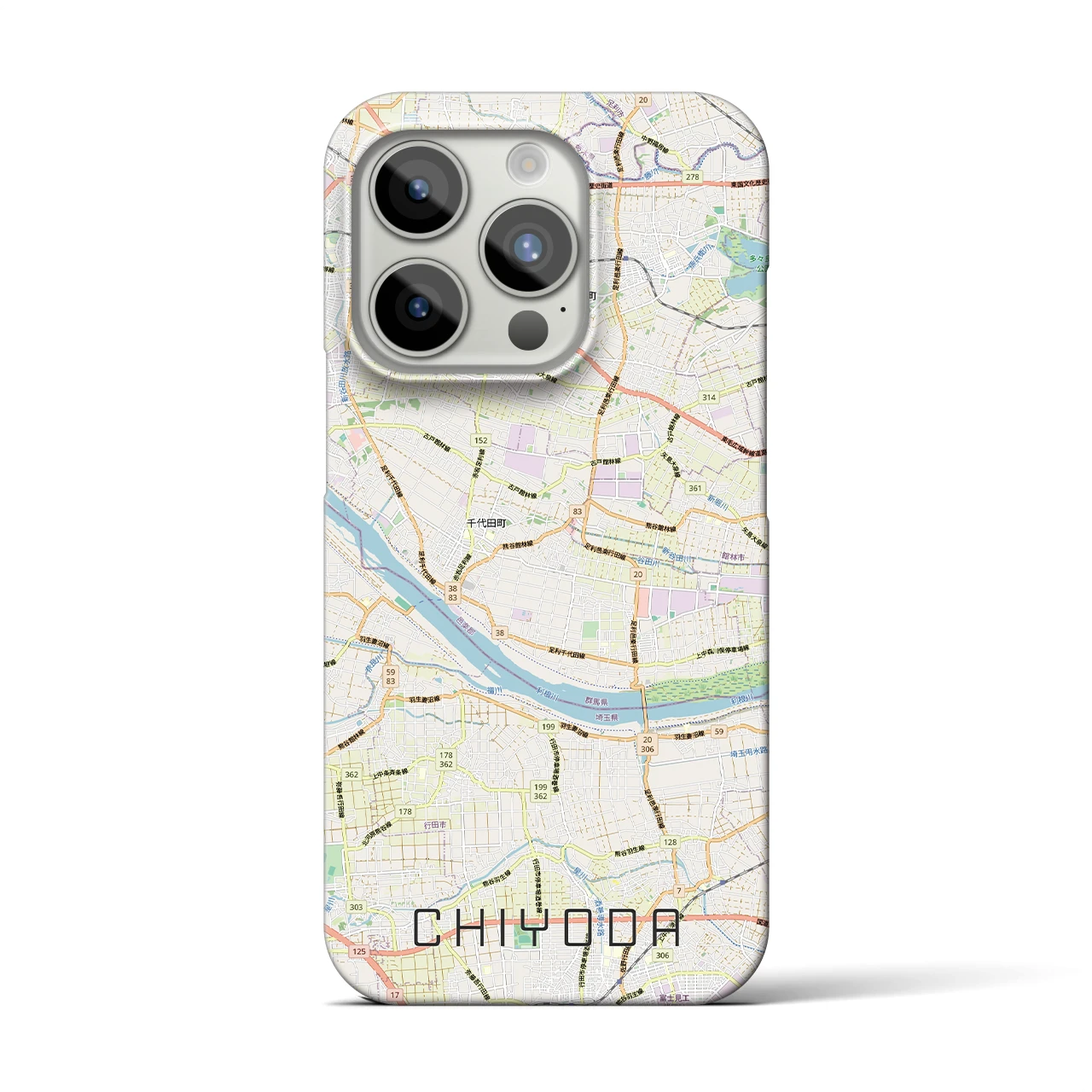 【千代田(群馬県)】地図柄iPhoneケース(バックカバータイプ)