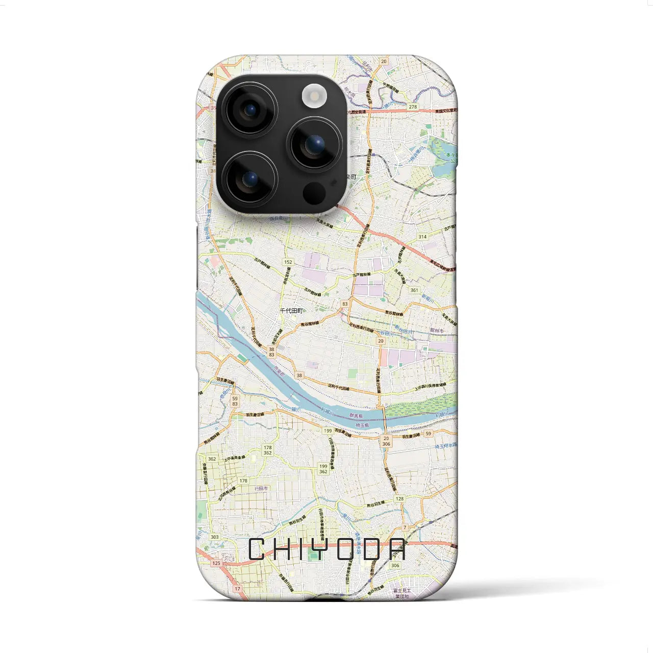 【千代田(群馬県)】地図柄iPhoneケース(バックカバータイプ)
