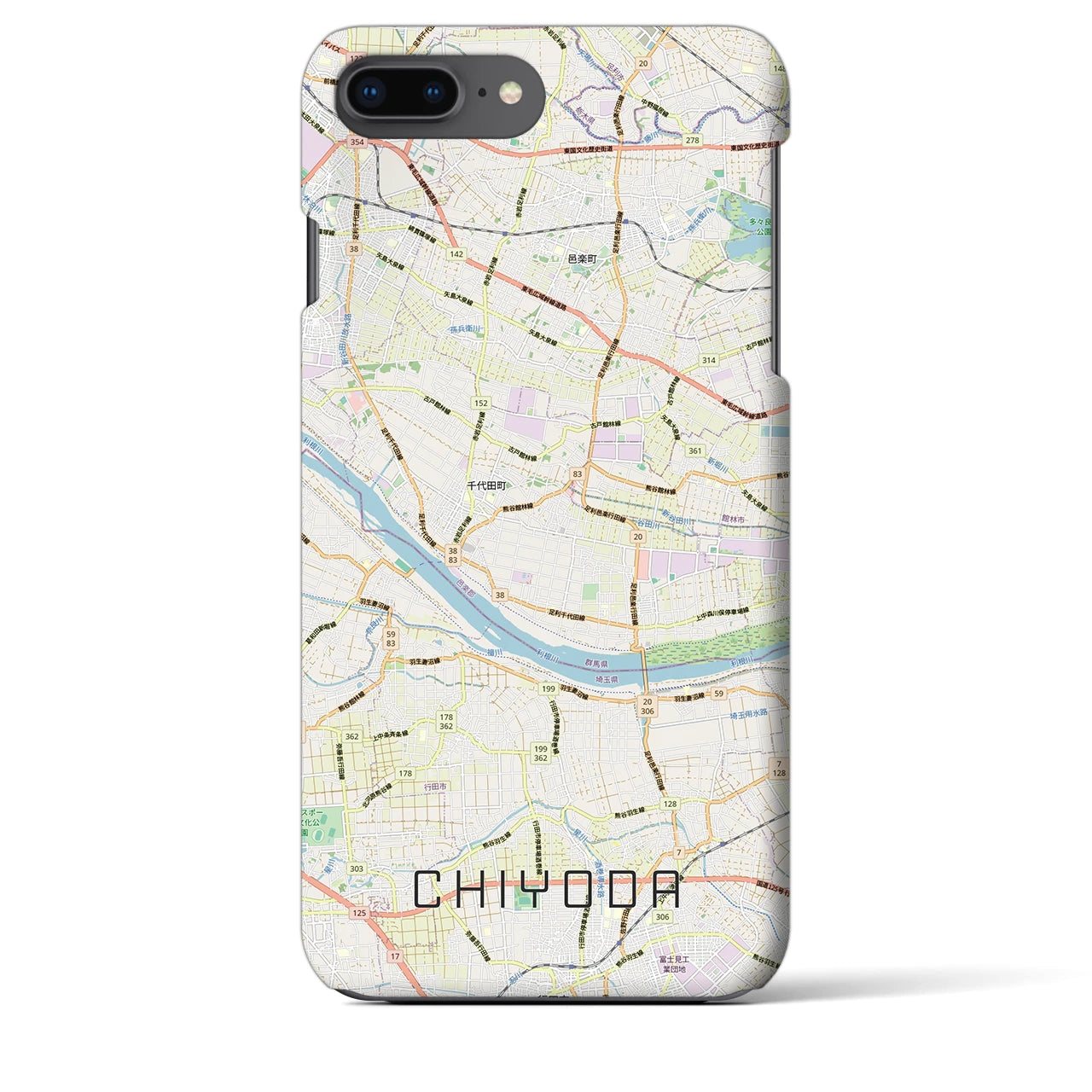 【千代田(群馬県)】地図柄iPhoneケース(バックカバータイプ)