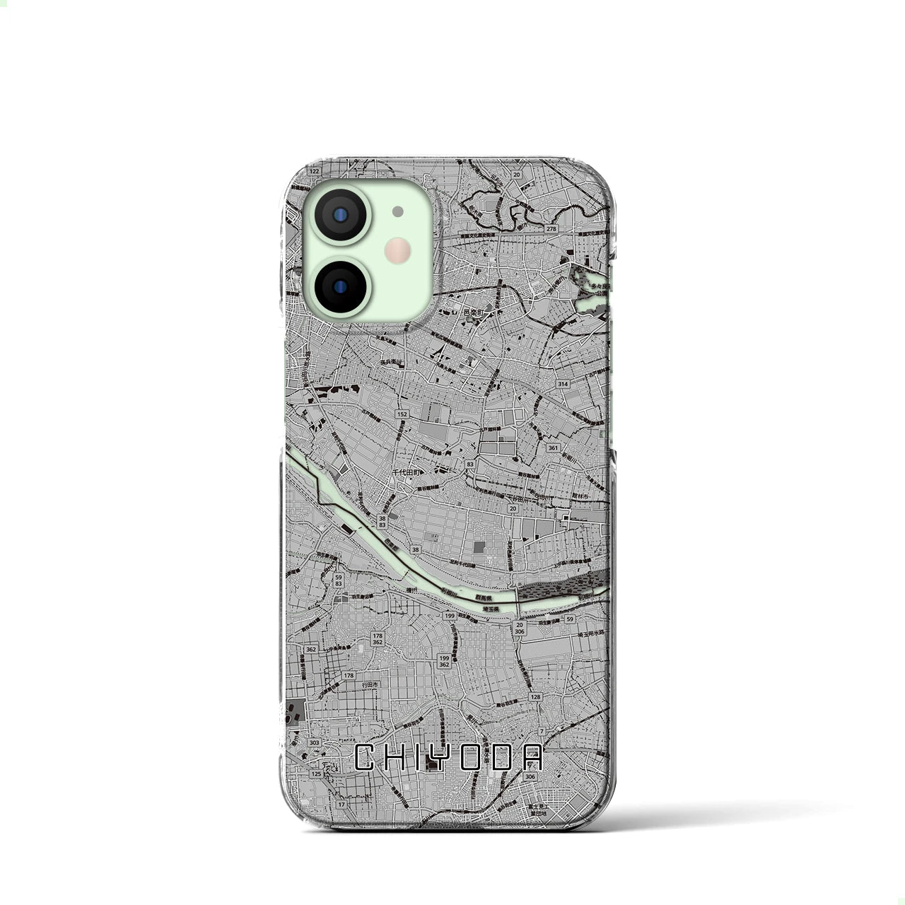 【千代田(群馬県)】地図柄iPhoneケース(クリアタイプ)