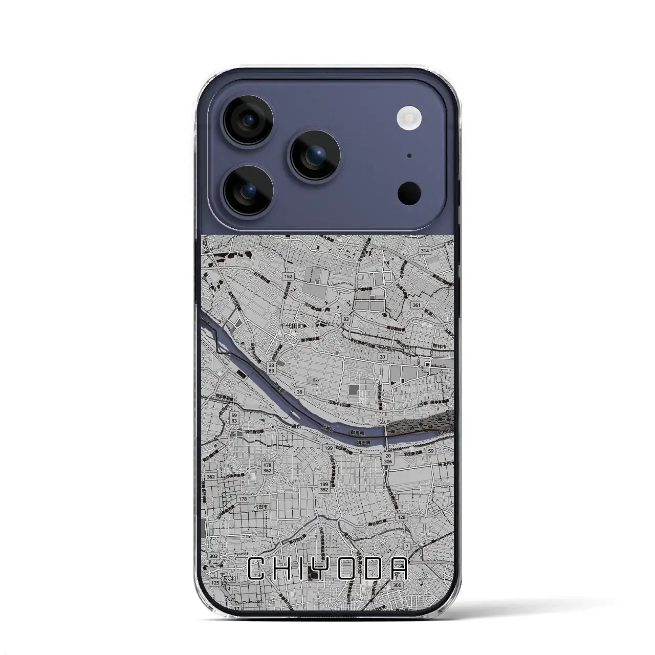 【千代田(群馬県)】地図柄iPhoneケース(クリアタイプ)