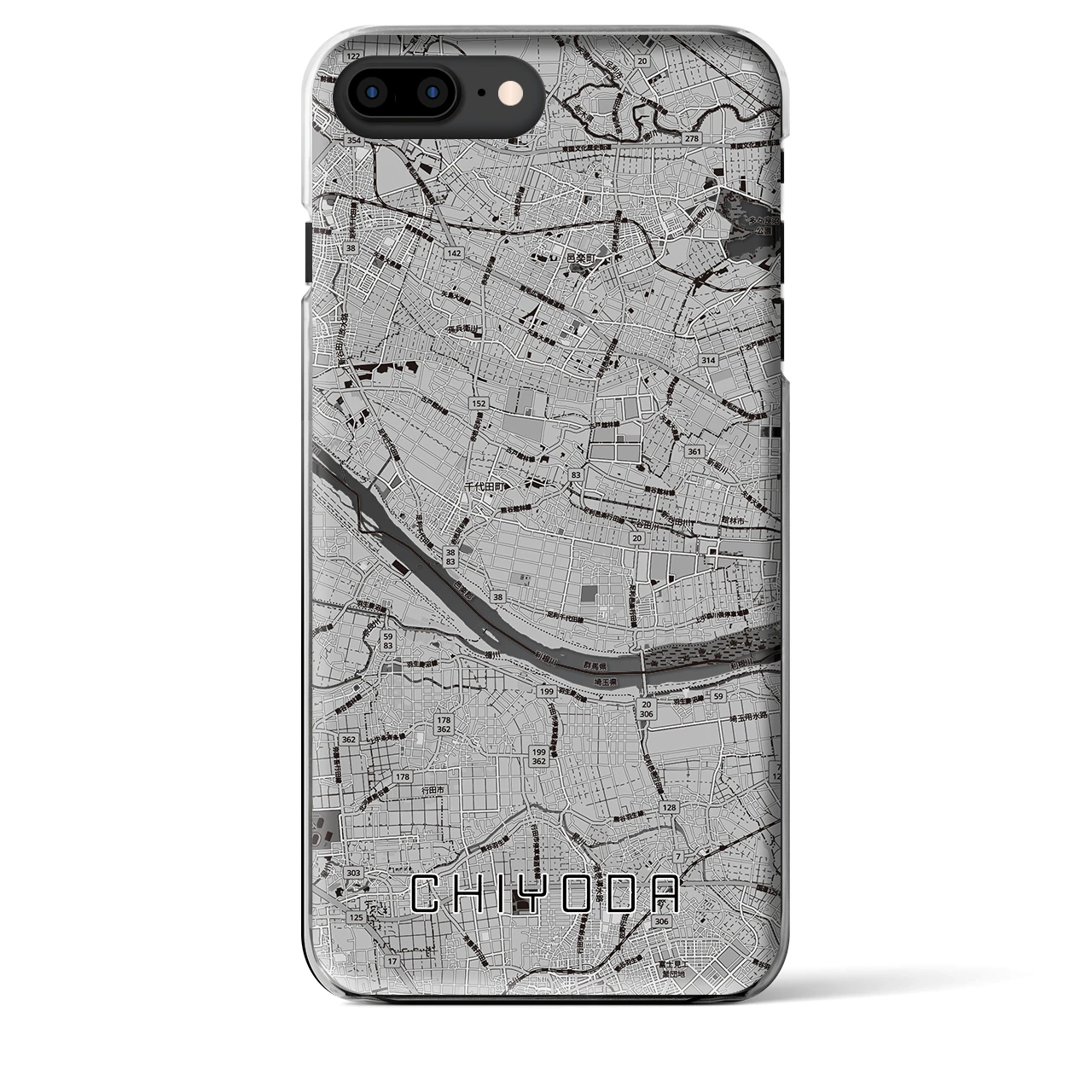 【千代田(群馬県)】地図柄iPhoneケース(クリアタイプ)