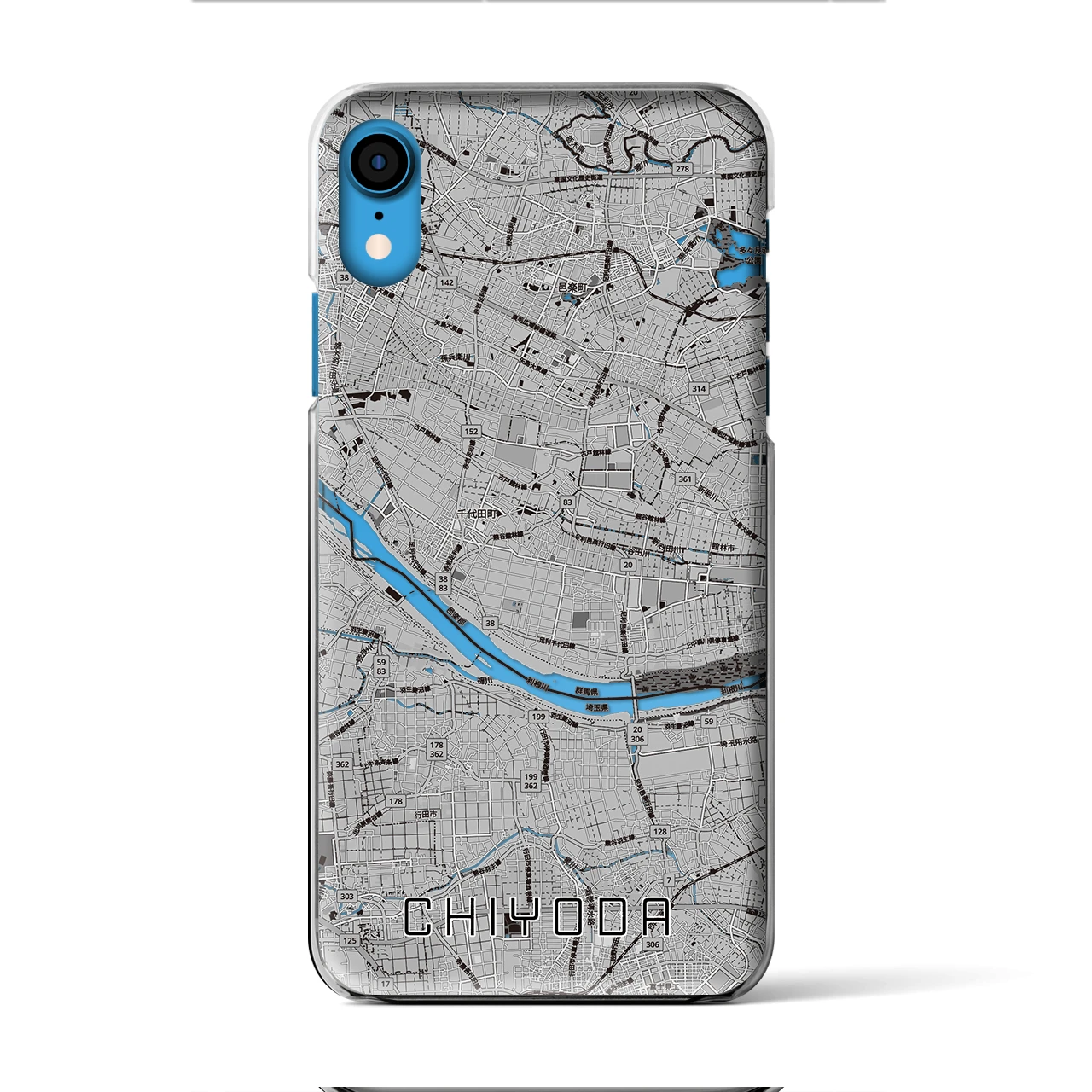 【千代田(群馬県)】地図柄iPhoneケース(クリアタイプ)