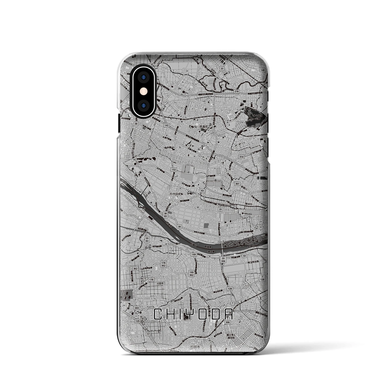 【千代田(群馬県)】地図柄iPhoneケース(クリアタイプ)
