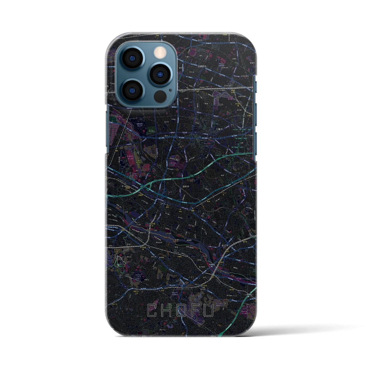 【調布2(東京都)】地図柄iPhoneケース(バックカバータイプ)