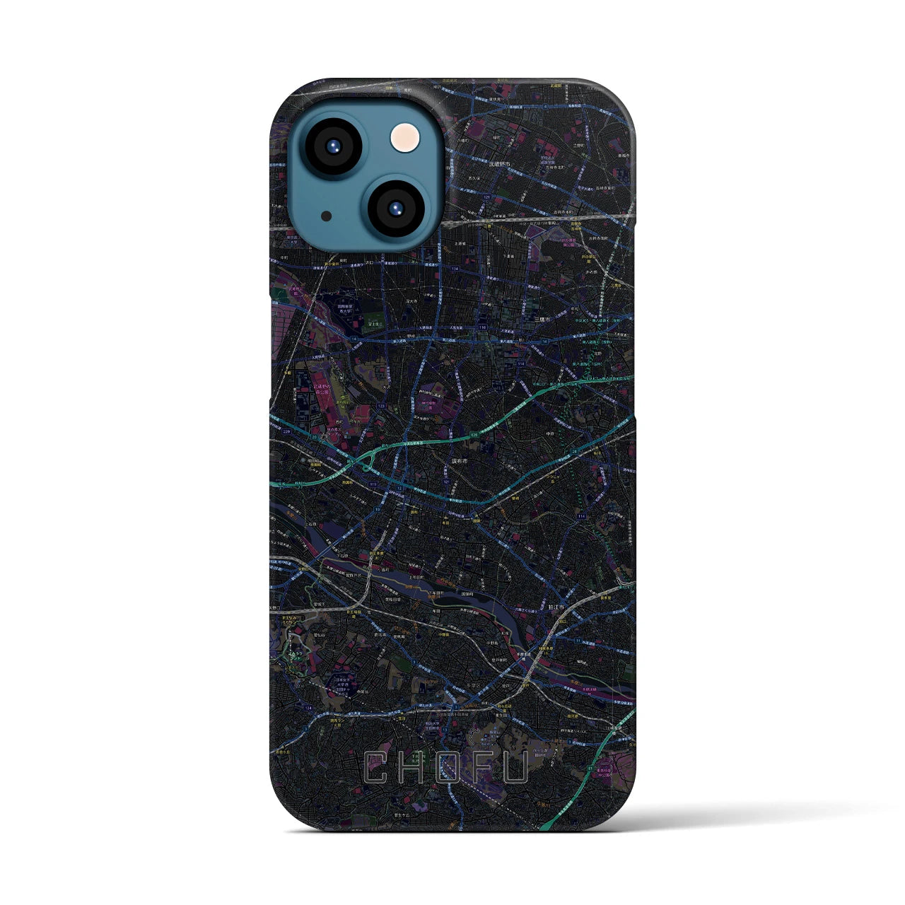 【調布2(東京都)】地図柄iPhoneケース(バックカバータイプ)