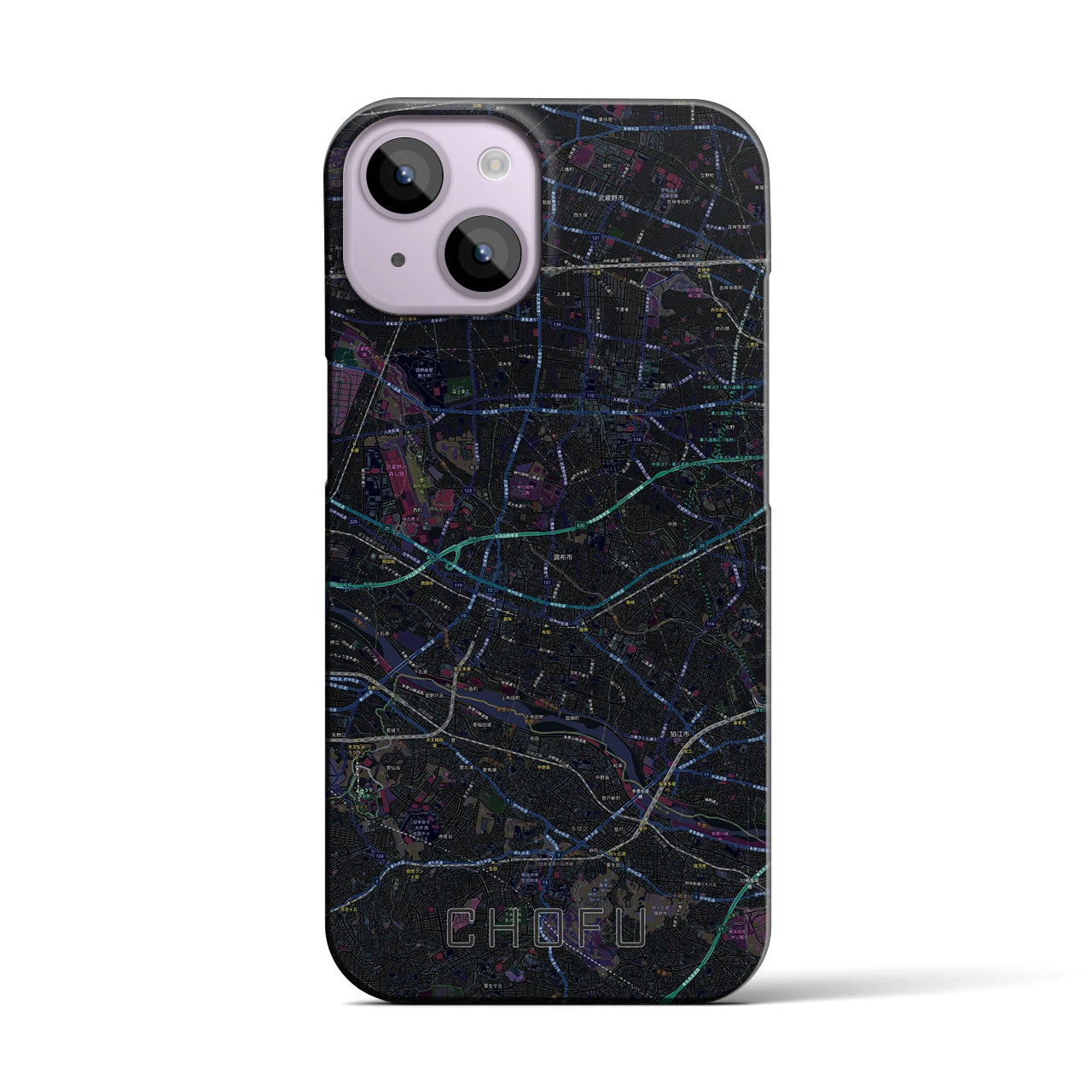 【調布2(東京都)】地図柄iPhoneケース(バックカバータイプ)