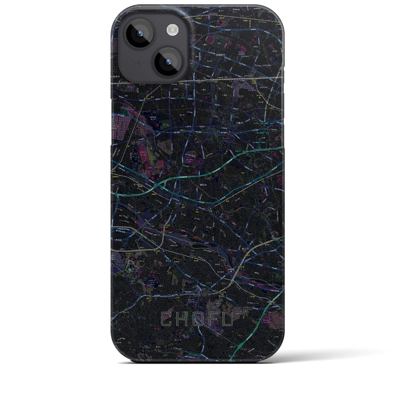 【調布2(東京都)】地図柄iPhoneケース(バックカバータイプ)