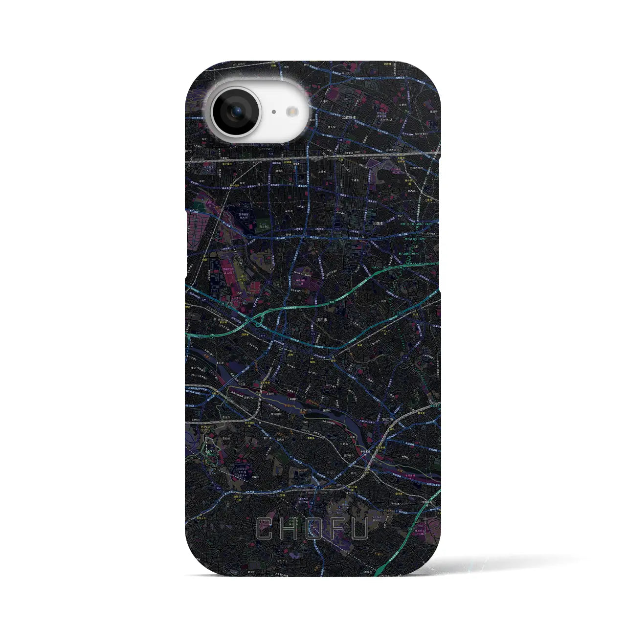 【調布2(東京都)】地図柄iPhoneケース(バックカバータイプ)