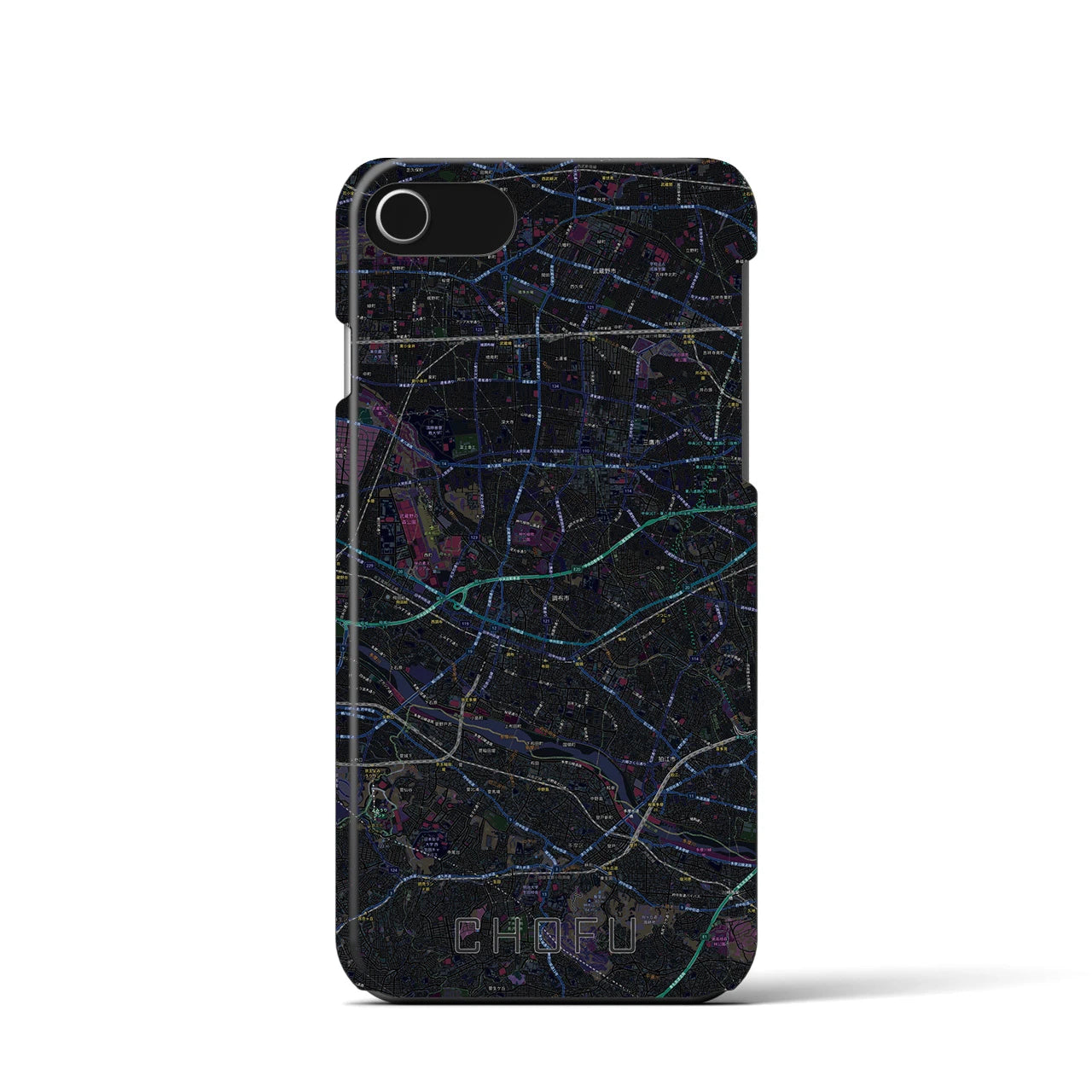 【調布2(東京都)】地図柄iPhoneケース(バックカバータイプ)