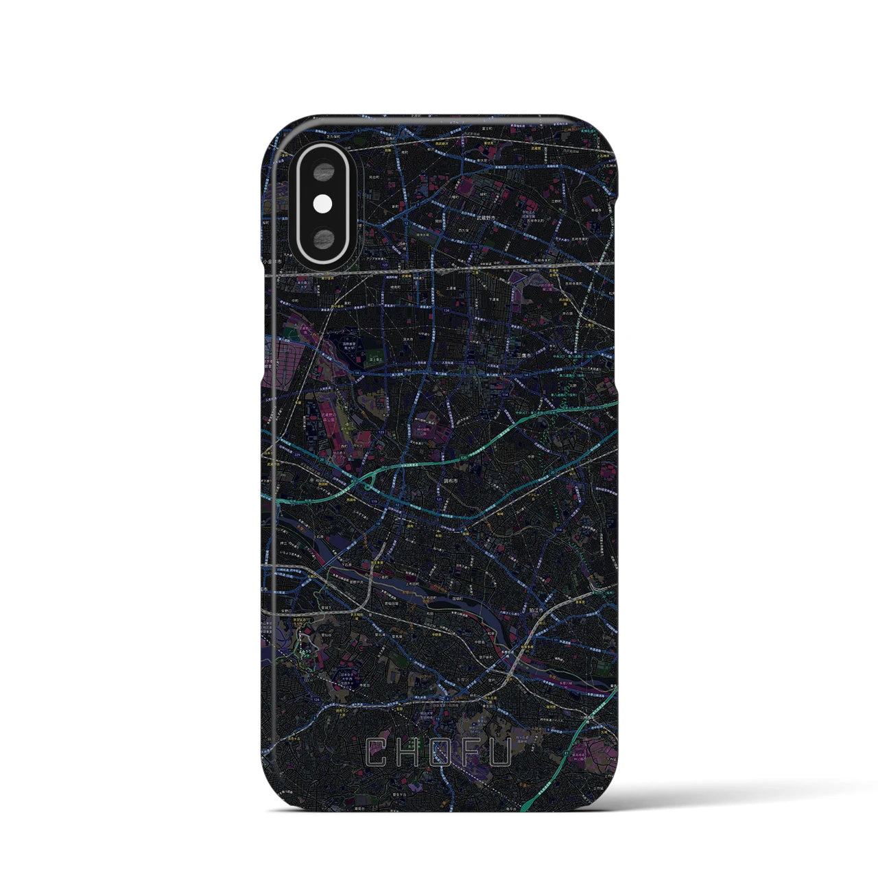【調布2(東京都)】地図柄iPhoneケース(バックカバータイプ)