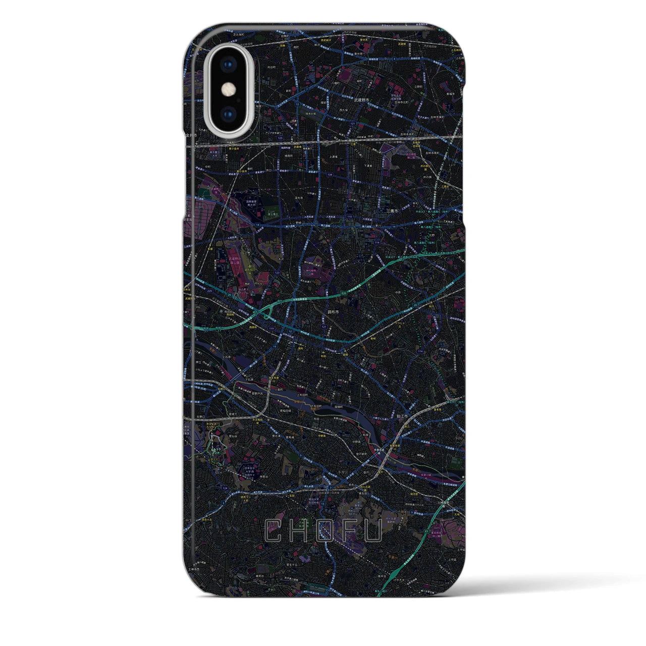 【調布2(東京都)】地図柄iPhoneケース(バックカバータイプ)