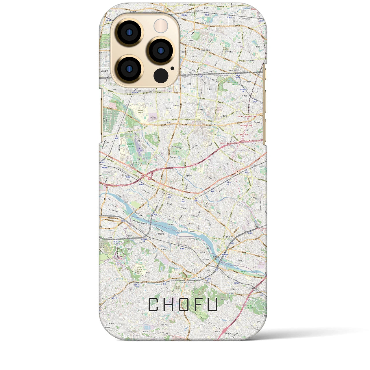 【調布2(東京都)】地図柄iPhoneケース(バックカバータイプ)