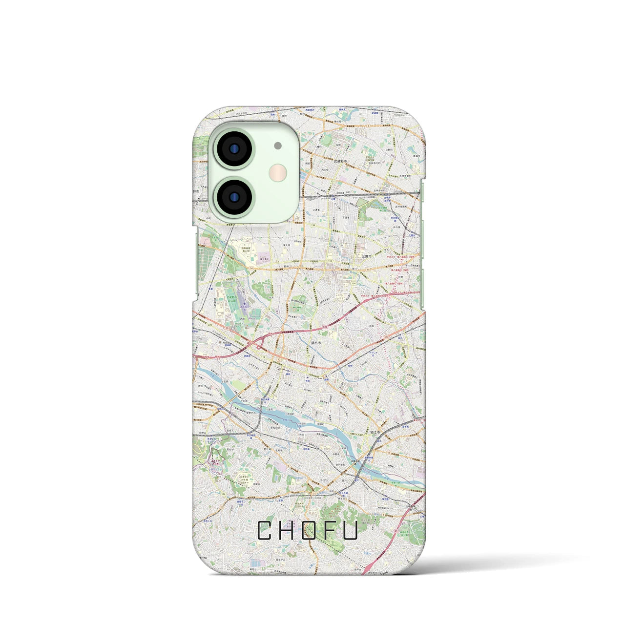 【調布2(東京都)】地図柄iPhoneケース(バックカバータイプ)