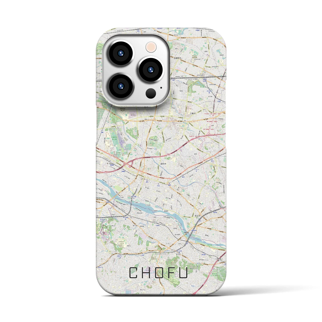 【調布2(東京都)】地図柄iPhoneケース(バックカバータイプ)