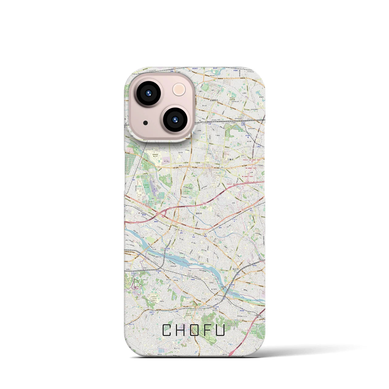 【調布2(東京都)】地図柄iPhoneケース(バックカバータイプ)