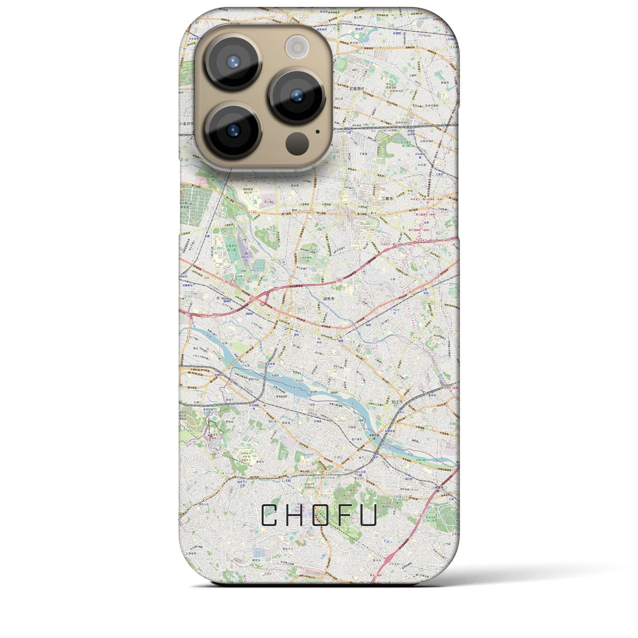 【調布2(東京都)】地図柄iPhoneケース(バックカバータイプ)