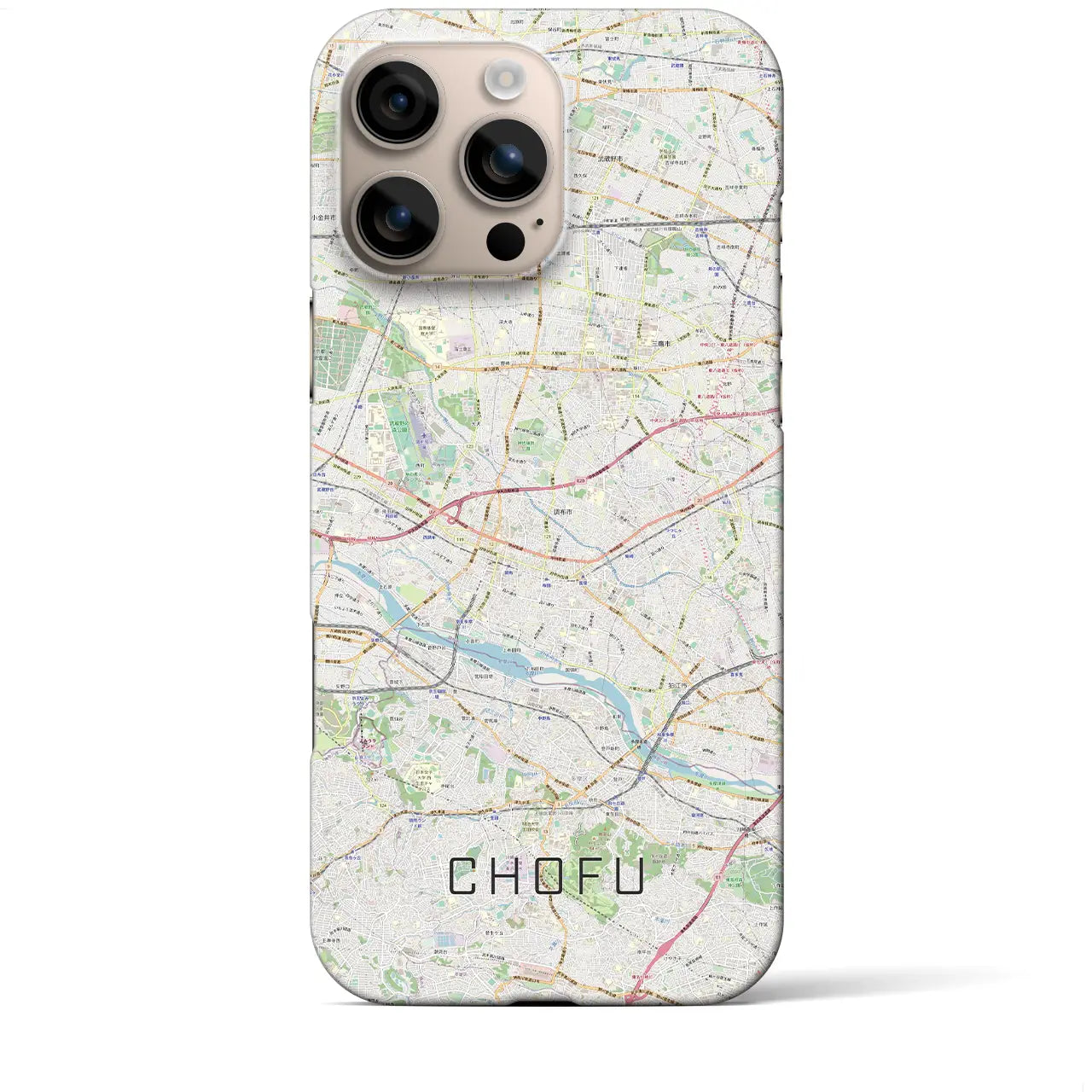 【調布2(東京都)】地図柄iPhoneケース(バックカバータイプ)