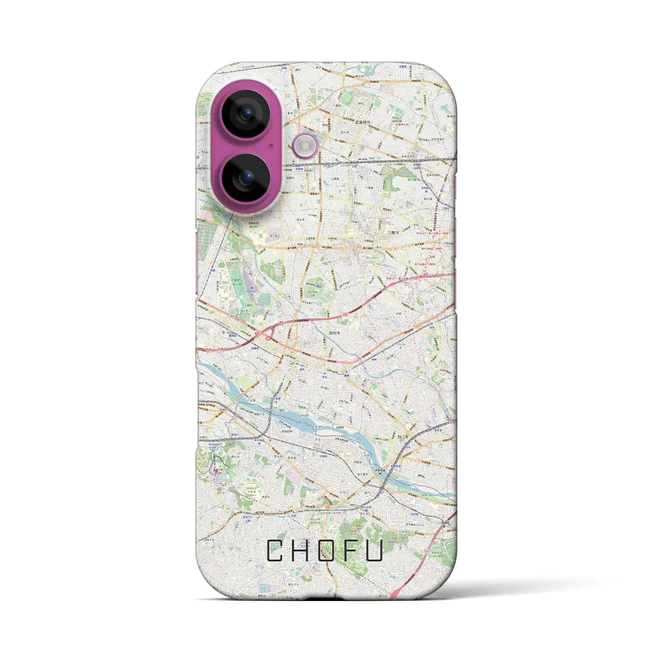 【調布2(東京都)】地図柄iPhoneケース(バックカバータイプ)