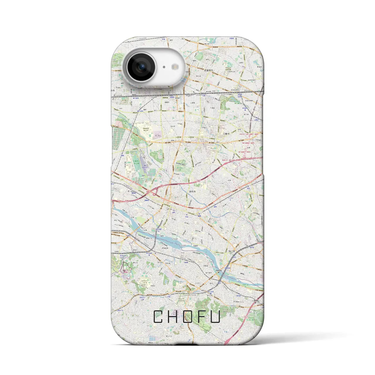 【調布2(東京都)】地図柄iPhoneケース(バックカバータイプ)