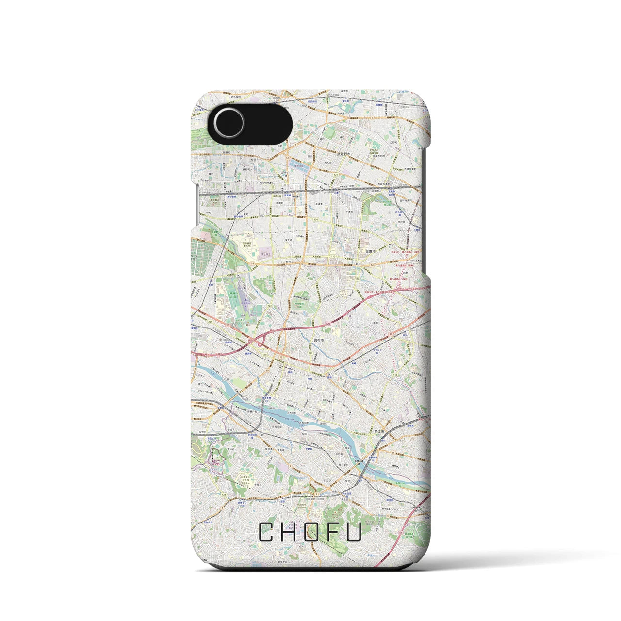 【調布2(東京都)】地図柄iPhoneケース(バックカバータイプ)